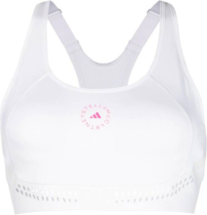 Adidas by Stella McCartney x Stella McCartney sport-bh met logoprint Wit