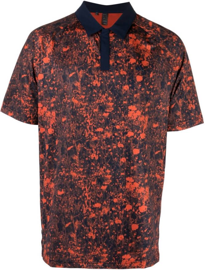 Adidas Golf Poloshirt met abstracte print Oranje