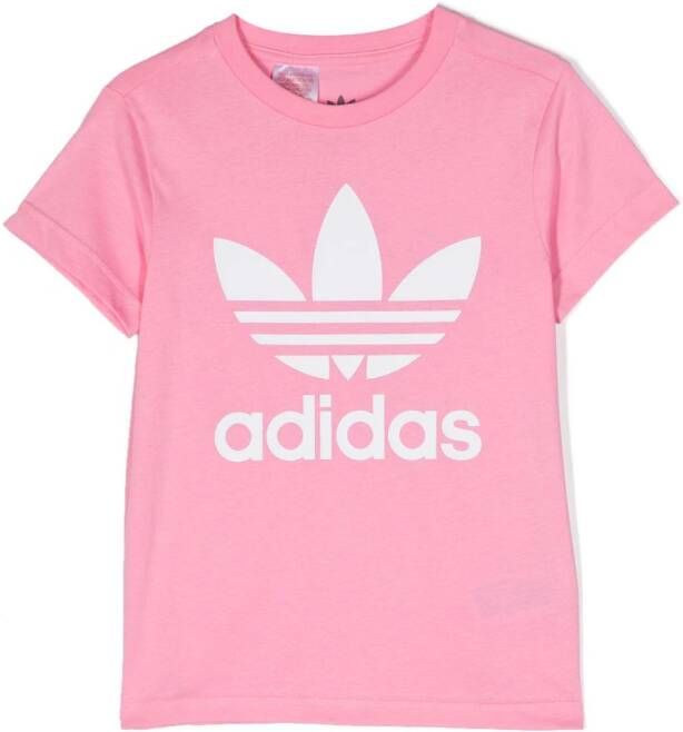 Adidas Kids T-shirt met logoprint Roze