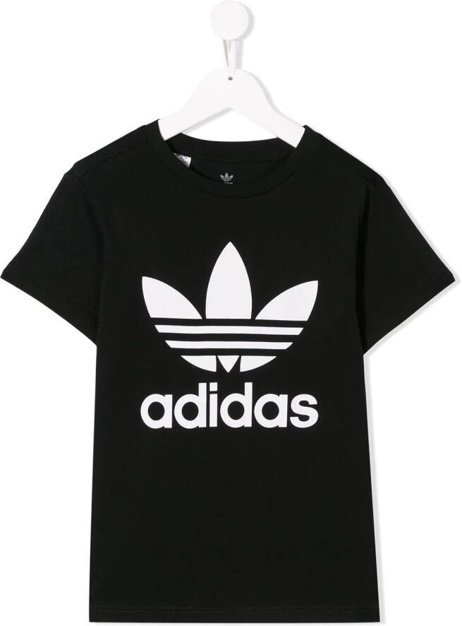 Adidas Kids T shirt met logo kinderen katoen 10 jaar Zwart