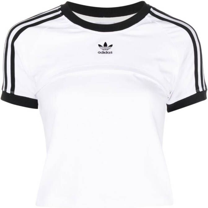Adidas T-shirt met geborduurd logo Wit