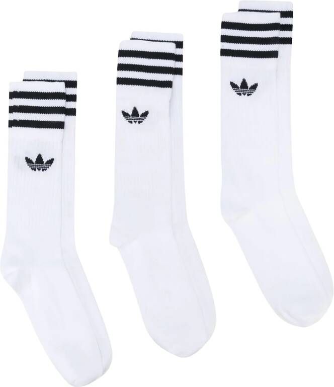 Adidas 3 pack Effen crew sokken Zwart