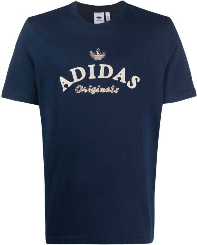 Adidas T-shirt met geborduurd logo Blauw