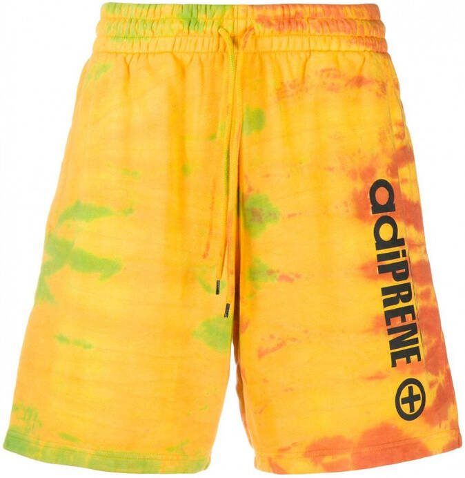 Adidas Adiprene trainingsshorts met tie-dye print Geel