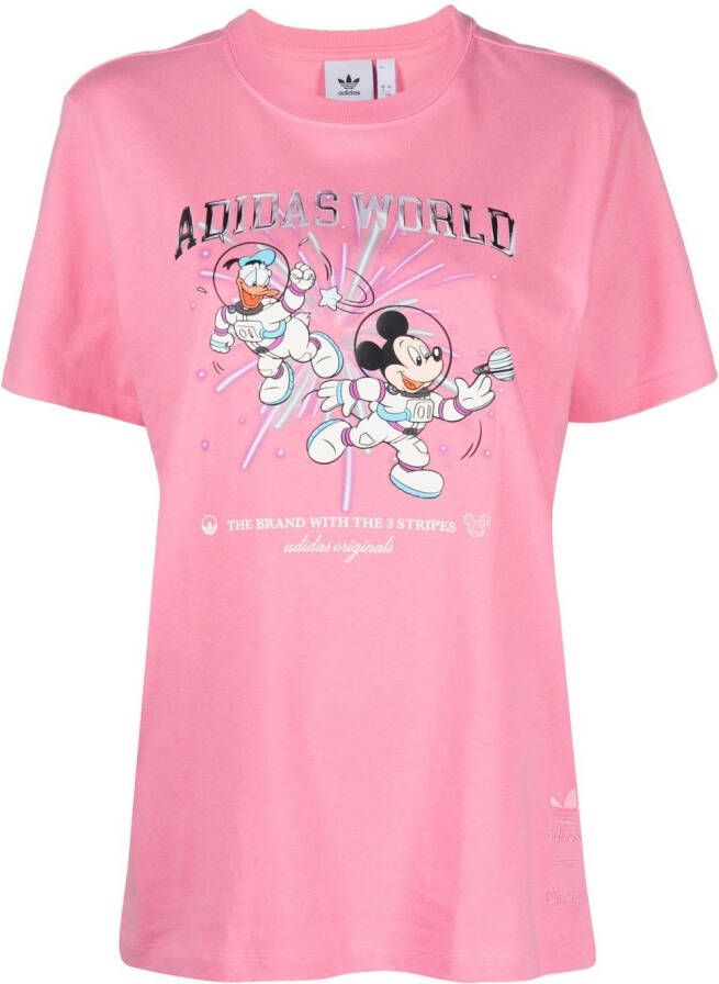 Adidas x Disney T-shirt met grafische print Roze