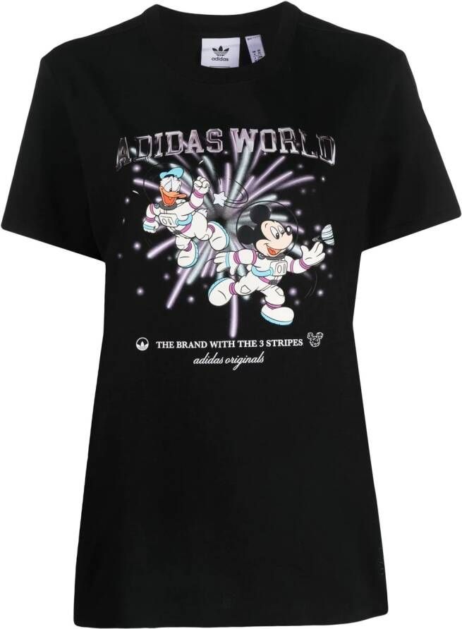 adidas x Disney T-shirt met grafische print Zwart