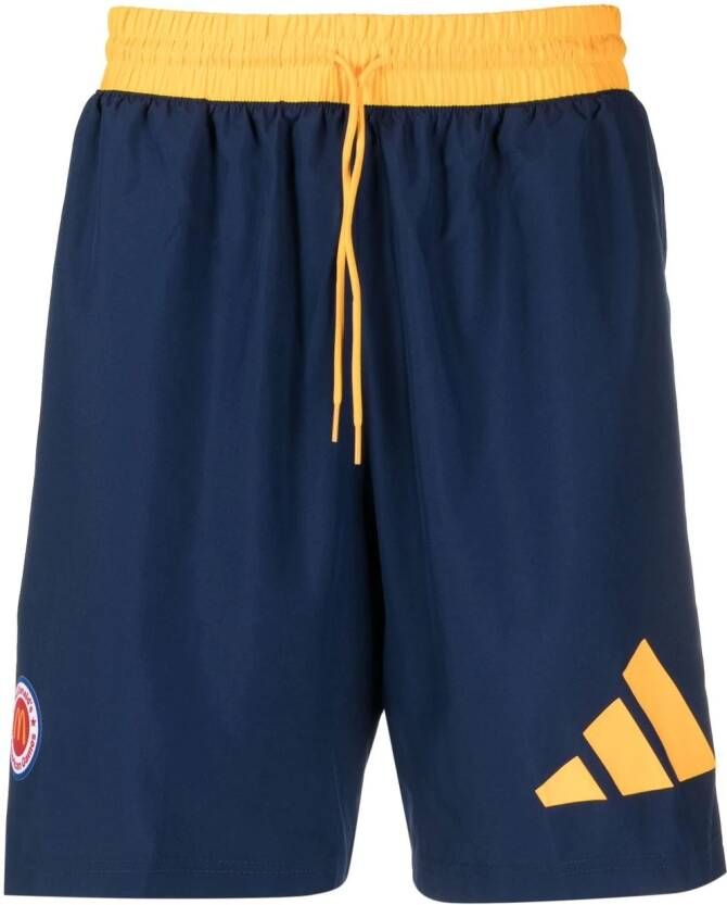 Adidas x McDonald's shorts met logoprint Blauw
