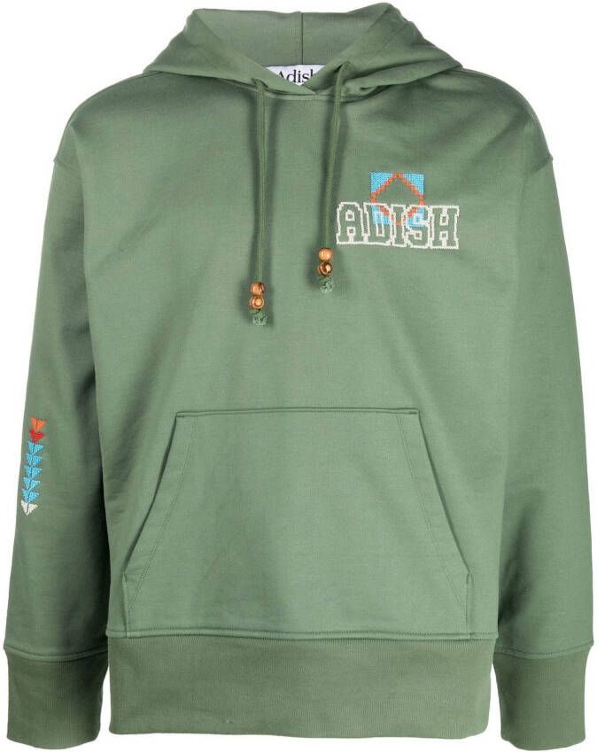 Adish Hoodie met logoprint Groen