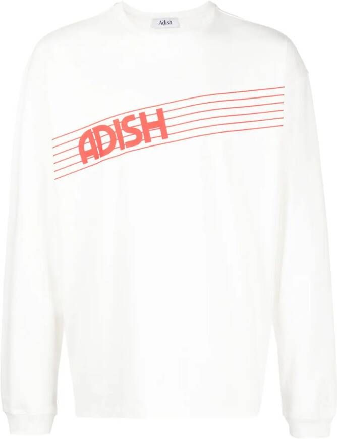Adish Sweater met logoprint Wit