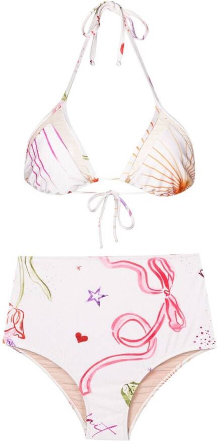 Adriana Degreas Bikini met print Beige