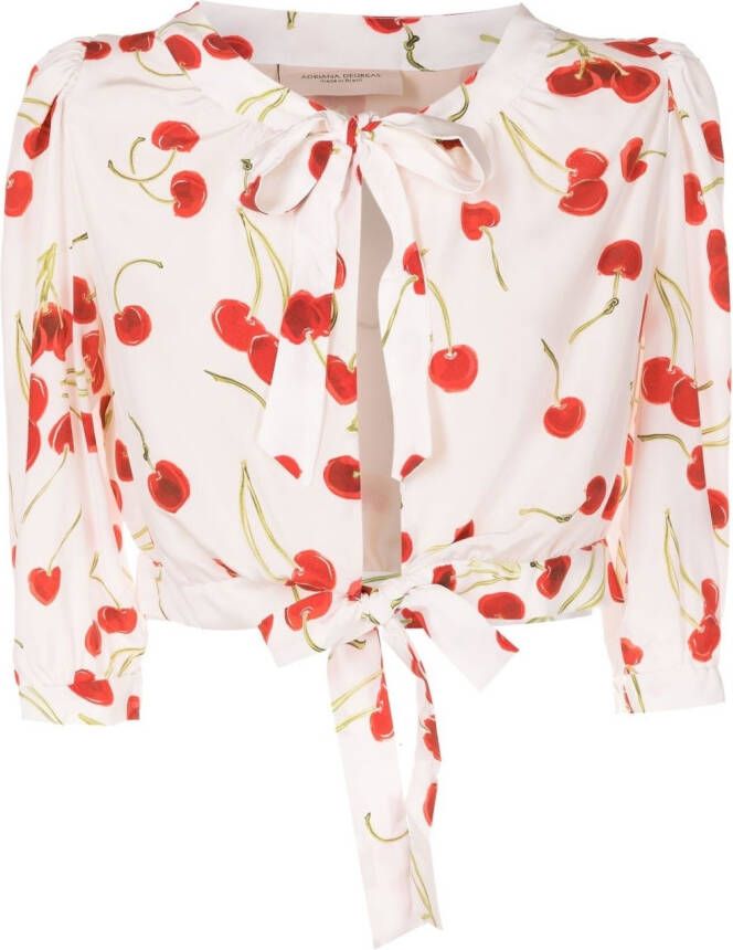 Adriana Degreas Blouse met gestrikte voorkant Wit