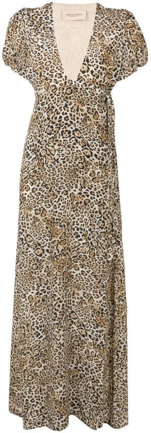Adriana Degreas Maxi-jurk met luipaardprint Bruin