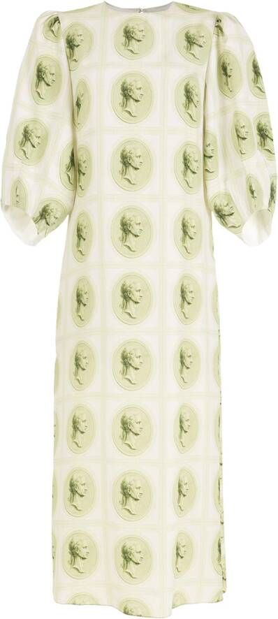 Adriana Degreas Maxi-jurk met print Groen