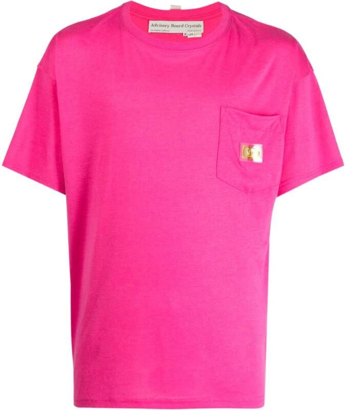 Advisory Board Crystals T-shirt met logoplakkaat Roze