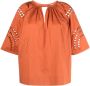 AERON Broderie anglaise blouse Oranje - Thumbnail 1