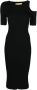 AERON Geribbelde jurk Zwart - Thumbnail 1