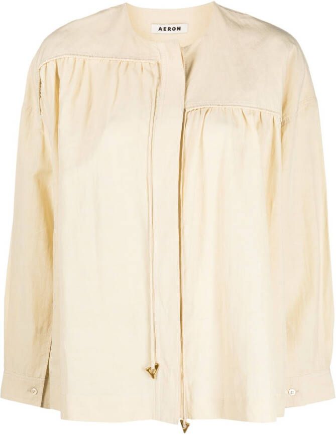 AERON Gesmockte blouse Beige
