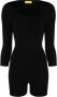 AERON Playsuit met diepe ronde hals Zwart - Thumbnail 1