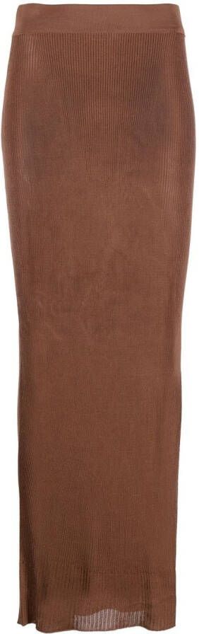 AERON Geribbelde maxi-rok Bruin
