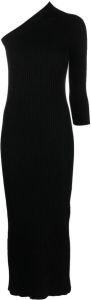AERON Ribgebreide jurk Zwart