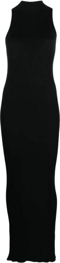 AERON Ribgebreide maxi-jurk Zwart