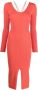 AERON Ribgebreide midi-jurk Rood - Thumbnail 1