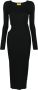 AERON Ribgebreide midi-jurk Zwart - Thumbnail 1