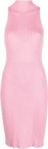 AERON Ribgebreide mini-jurk Roze