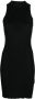AERON Ribgebreide mini-jurk Zwart - Thumbnail 1