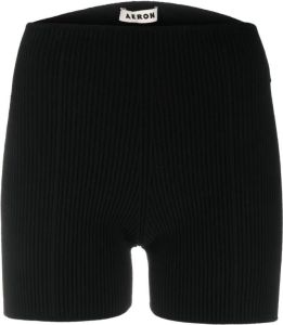 AERON Ribgebreide shorts Zwart