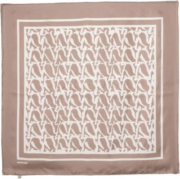 AERON Tess sjaal met monogramprint Bruin