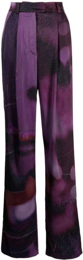 Agnona Broek met print Paars