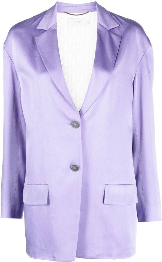 Agnona Blazer met enkele rij knopen Paars