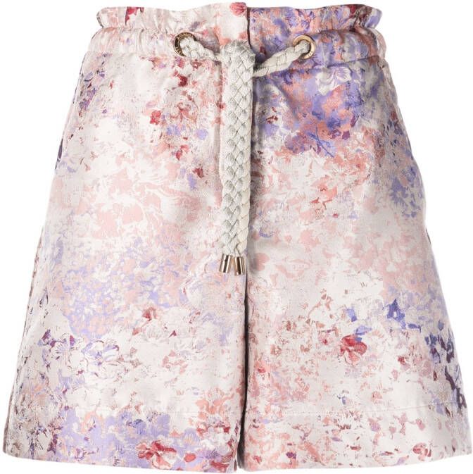 Agnona Shorts met bloemenprint Roze