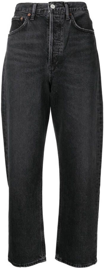 AGOLDE 90s jeans met gesmockte taille Zwart