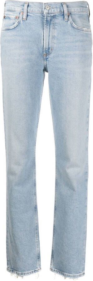 AGOLDE Lyle jeans met gesmockte taille Blauw