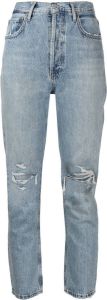 AGOLDE distressed cropped jeans Blauw