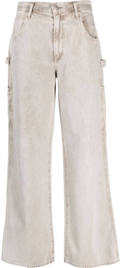 AGOLDE Magda wide-leg organic-cotton jeans Grijs