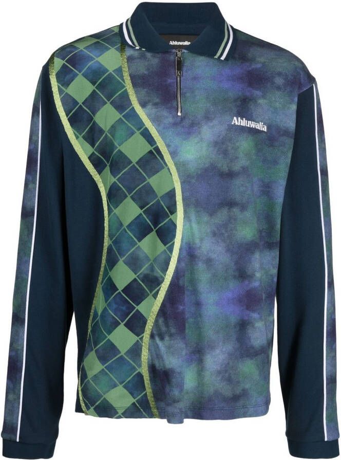 Ahluwalia Poloshirt met abstracte print Blauw