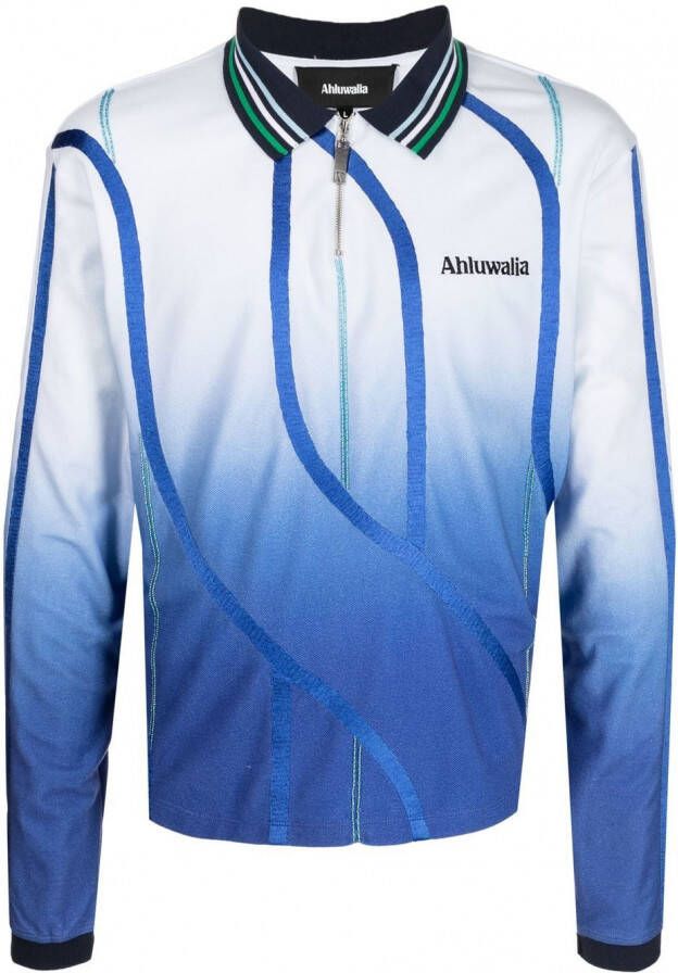 Ahluwalia Poloshirt met lange mouwen Blauw - Foto 1