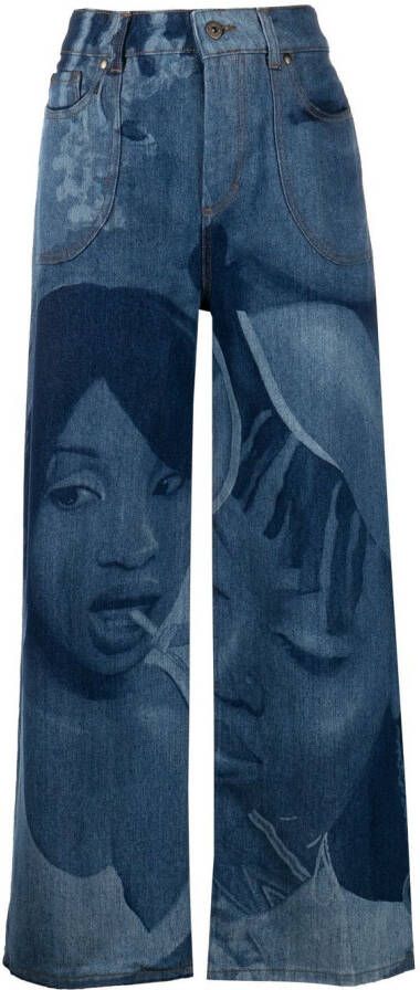 Ahluwalia Jeans met wijde pijpen Blauw