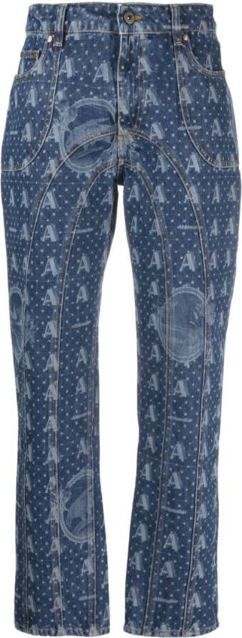 Ahluwalia Jeans met logoprint Blauw