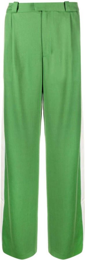 Ahluwalia Pantalon met wijde pijpen Groen