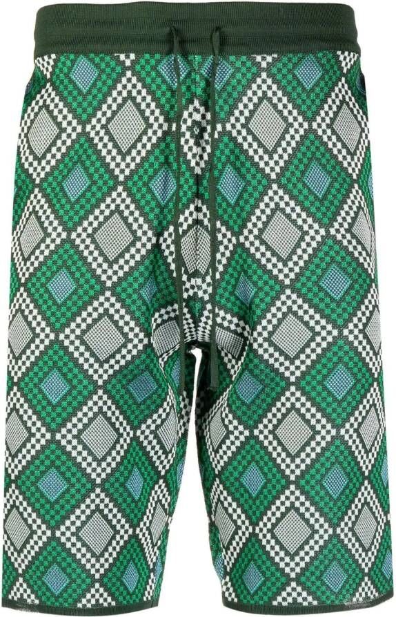 Ahluwalia Shorts met geometrisch patroon Groen