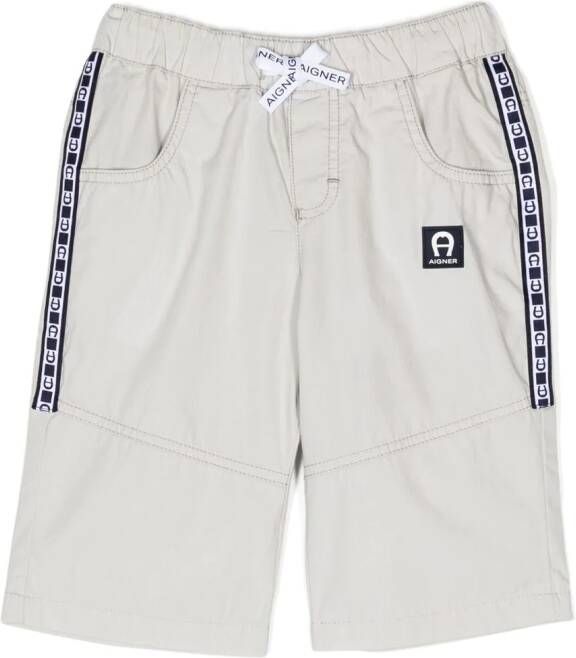 Aigner Kids Bermuda shorts met logoband Grijs