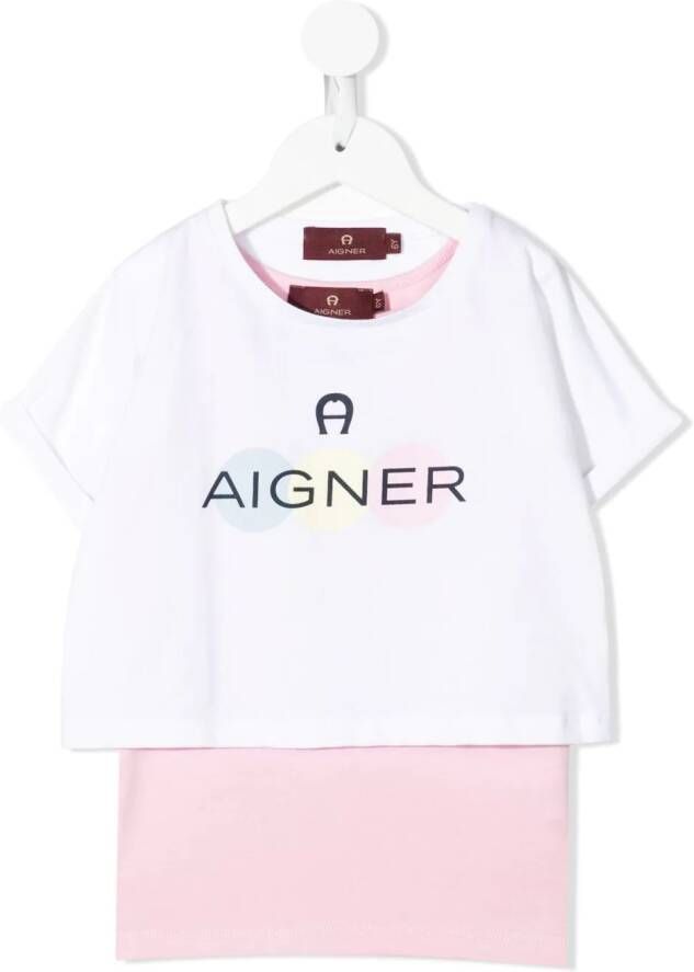 Aigner Kids Gelaagd T-shirt Wit