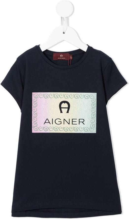 Aigner Kids Katoenen T-shirt Blauw
