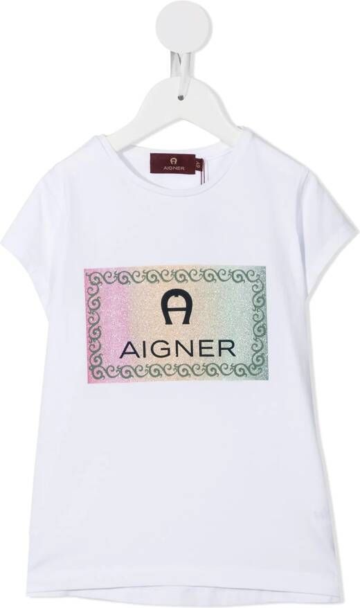 Aigner Kids Katoenen T-shirt Wit