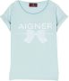 Aigner Kids T-shirt met logoprint Blauw - Thumbnail 1