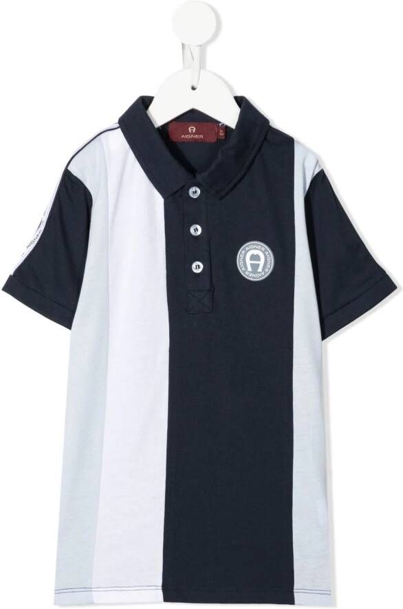 Aigner Kids Poloshirt met logopatch Blauw